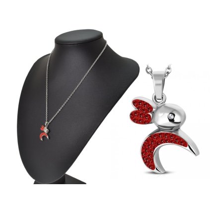 Retiazka s príveskom zajačik červený - Bunny