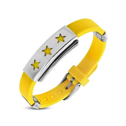 Silikónový náramok v kombinácií s oceľou s hviezdičkami Elsa II.