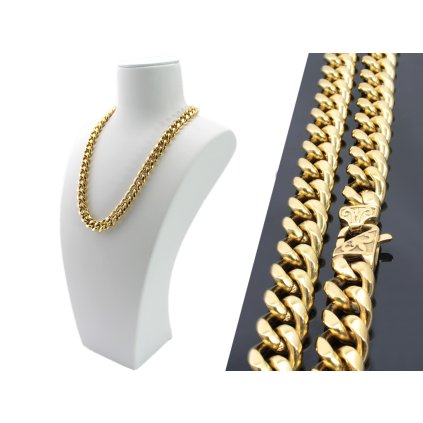 Pánska oceľová hrubá zlatá retiazka  - Elliot 14 mm