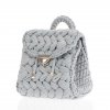 Háčkovaná kabelka - pletený vzor šedá
