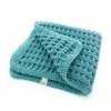 Deka - háčkovaná vaflová tyrkysová