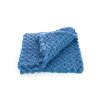 Puffy deka - teplá pletená modrá