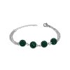 Dámsky oceľový náramok Shamballa smaragdovo-zelený