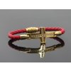 Náramok červený z ekokože so zlatým krížom