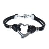 Náramok z textilnej šnúry so srdiečkom - čierny