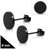 Náušnice čierne z chirurgickej ocele - Vincente 8 mm