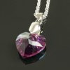 Retiazka s príveskom Swarovski v tvare Heart  14 mm farba Ametist