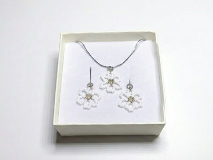 Sada "Magnolie" - Náhrdelník & Náušnice | Miyuki & Ocel