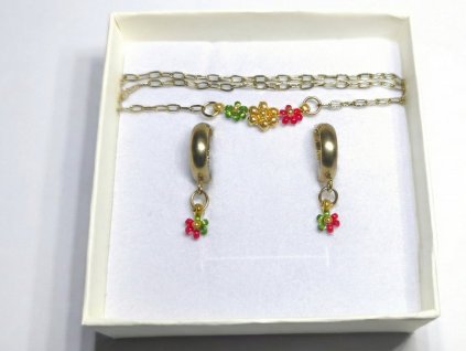 Sada "Vánoční přání" - Náhrdelník & Náušnice | Miyuki & Ocel