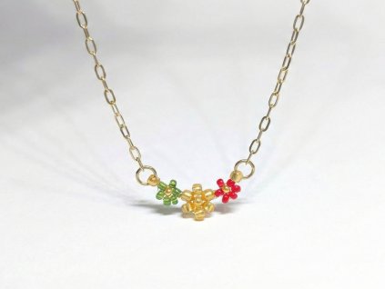 Náhrdelník "Vánoční přání" - PVD Gold, Miyuki