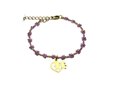 Náramek Provence s přívěskem (Miyuki & Ocel)