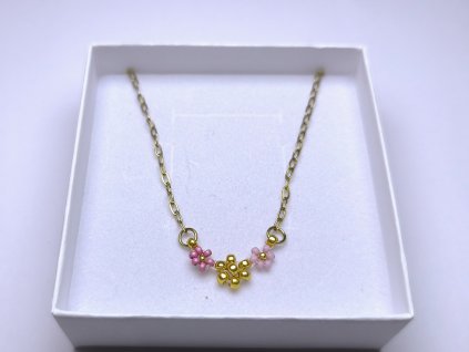 Náhrdelník Růženka - PVD Gold, Miyuki