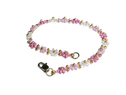 Náramek - Růženka - PVD Gold, Miyuki