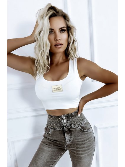 Dámský crop top La Créme bílý