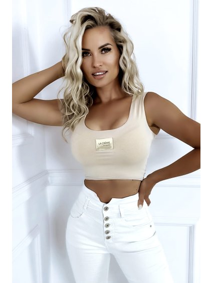 Dámský crop top La Créme béžový