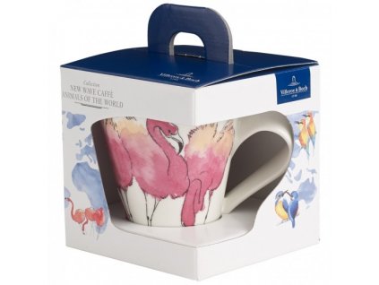 16881 villeroy amp boch newwave caffe animals ruzovy plameniak hrncek 0 35l darcekove balenie