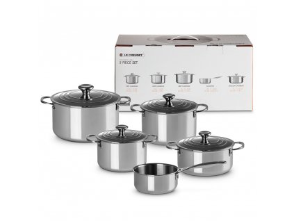 Le Creuset - Set 5 ks hrncov (3-vrstvové: nerez/hliník/ magnetická chrómová oceľ)