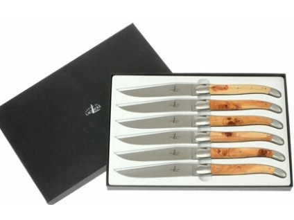 19746 forge de laguiole set 6 steakovych nozov rukovat jalovec