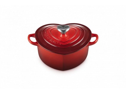 Le Creuset - liatinový hrniec v tvare srdca 1,9l červený - Heart Collection