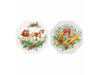 26727 vista alegre set 2x porcelanova plaketa 4x4cm christmas magic
