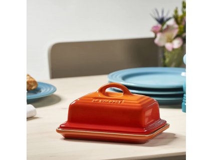 Le Creuset - dóza na maslo - oranžová