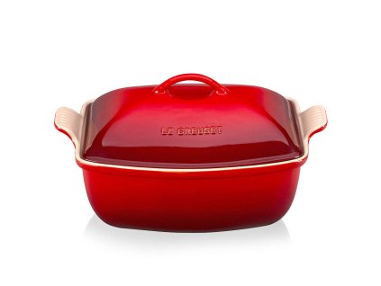 Le Creuset - tradičná zapekacia misa s vekom, 4,2 l - červená