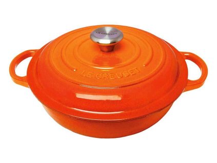 LE CREUSET: Liatinový hrniec 22 cm/2,2l - oranžový