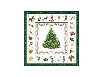 Servítky Christmas Evergreen White - veľké, 33 x 33 cm - Ambiente Europe BV