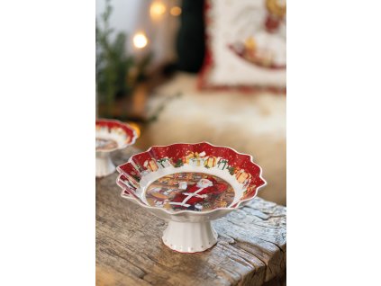23604 1 miska na nohe 24 cm santa so stromcekom toy s fa