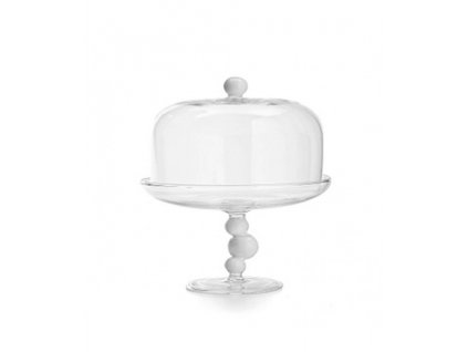 bilia borosilicate glass serving stand small white