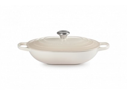 Le Creuset - Liatinový hrniec plytký- podlhovastý 31 cm / 3,4l - Meringue,  béžový