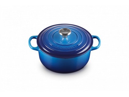 Le Creuset  -  Liatinový hrniec okrúhly s pokrievkou  20 cm/ 2,4 l modrý