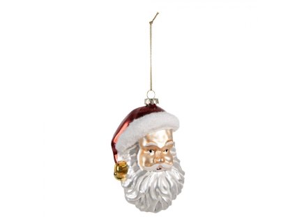 Sklenená vianočná ozdoba 8*7*12cm , Santa - Clayre & Eef