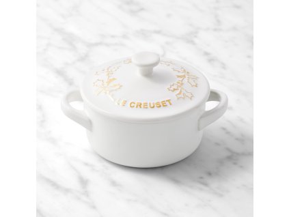 Le Creuset - mini hrniec Holly 10 cm/ 0,25 l - s  bielozlatou cezmínou
