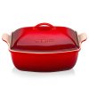 Le Creuset - tradičná zapekacia misa s vekom, 4,2 l - červená