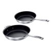 53801000000000 Le Creuset 3 Ply Stainless Steel 24cm And 28cm Frying Pans Twin Set