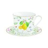 porcelanova salka s podsalkou fleur et citrons easylife