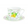 porcelanova salka s podsalkou fleur et citrons easylife