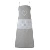 lyh41 kitchen apron 70x85 cm grey white cotton hearts diamonds bbq apron