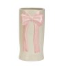 Keramická váza s mašľou  ružová  10x20x11cm - G.Wurm