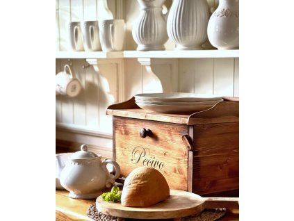 Rustikální chlebník hnědý PEČIVO- rustikální úprava v hnědé barvě