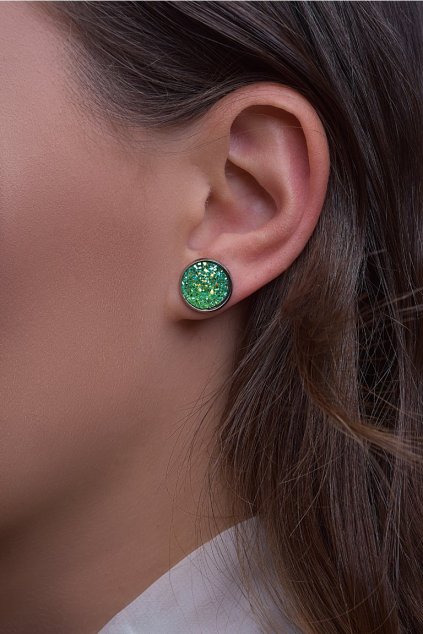 Náušnice Green Dragon eye (zelené dračí oko) 2