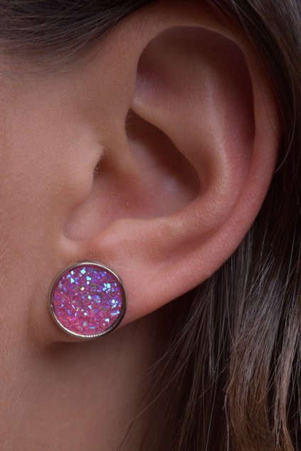 Náušnice Pink dragon eye (růžové dračí oko) 2