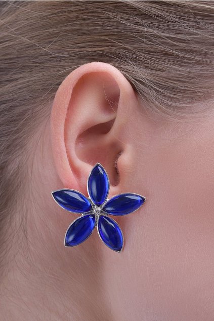 Náušnice Lotus blue flower 2
