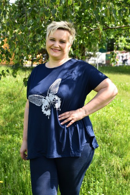 Tmavě modrá tunika Butterfly 1