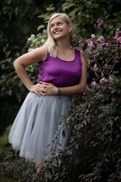 Tylová sukně Abagail Bellazu šedá 21