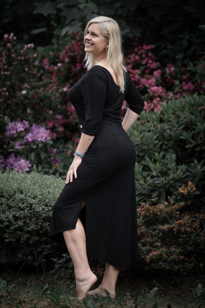 Letní šaty s třičtvrtečním rukávem černé 2