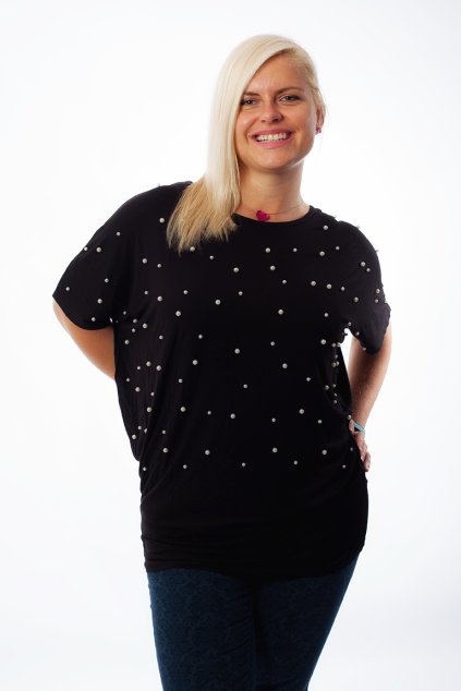 Dámská letní halenka Pearls černá 4