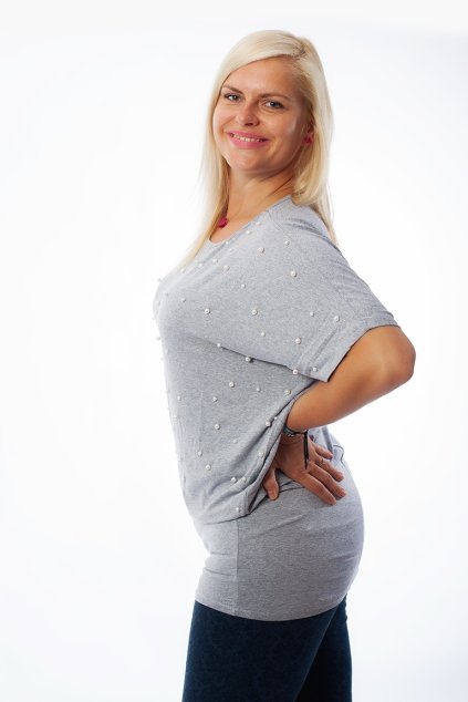 Dámská letní halenka Pearls šedá 1