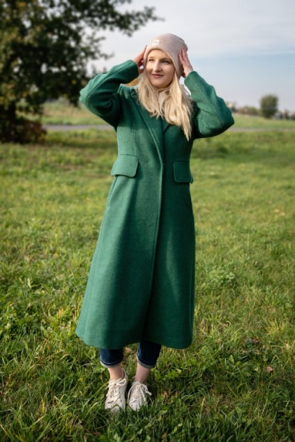 Dlouhý vlněný kabát Moe s luxusní podšívkou